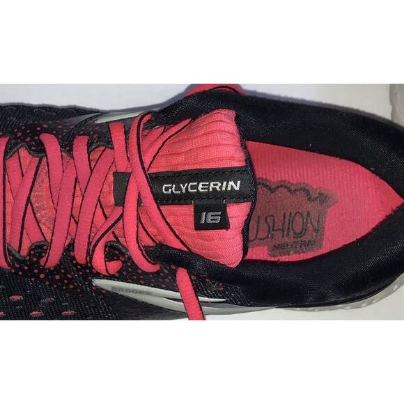 Brooks Glycerin 16 Women's Sz 6.5B Black/Pink Walking Training Running Sneakers - Picture 14 of 16